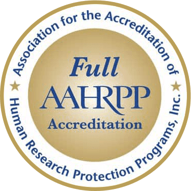 Full Accreditation from the Association for the Accreditation of Human Research Protection Programs, Inc.
