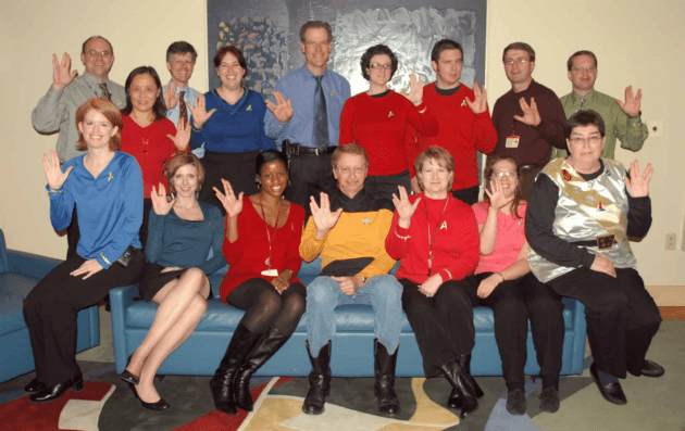 Staff Members at Star Trek party