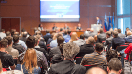 a group of people attending a seminar