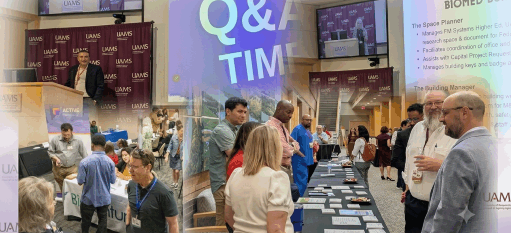 people visiting different event tables